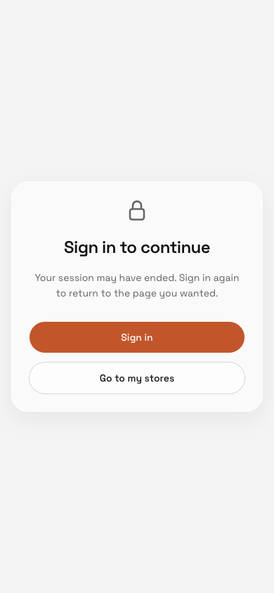 If sign-in has expired, sign in again to return to the requested destination.