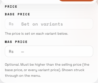 Add, edit, and organize your restaurant menu: find the controls in this example screen and follow the numbered instructions above.