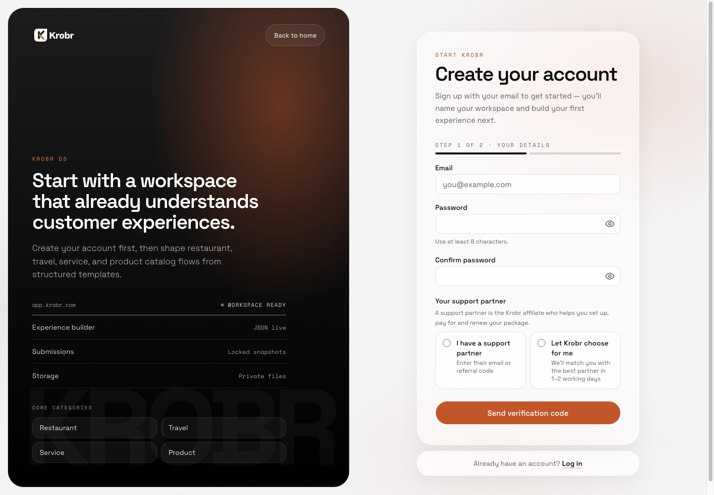 Create an account, verify your email, and sign in: find the controls in this example screen and follow the numbered instructions above.